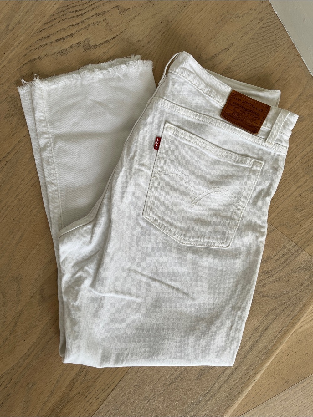 Levi's White Wedgie Straight Jeans with Copper Rivets
